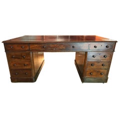 19th Century Impressive Georgian Mahogany Double Sided Partners Desk