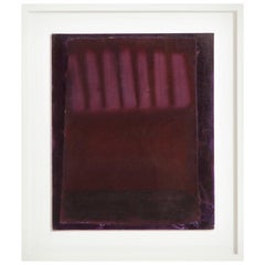 Adja Yunkers Painting Acrylic on Canvas Purple Plum Abstract Signed, USA, 1980s 3