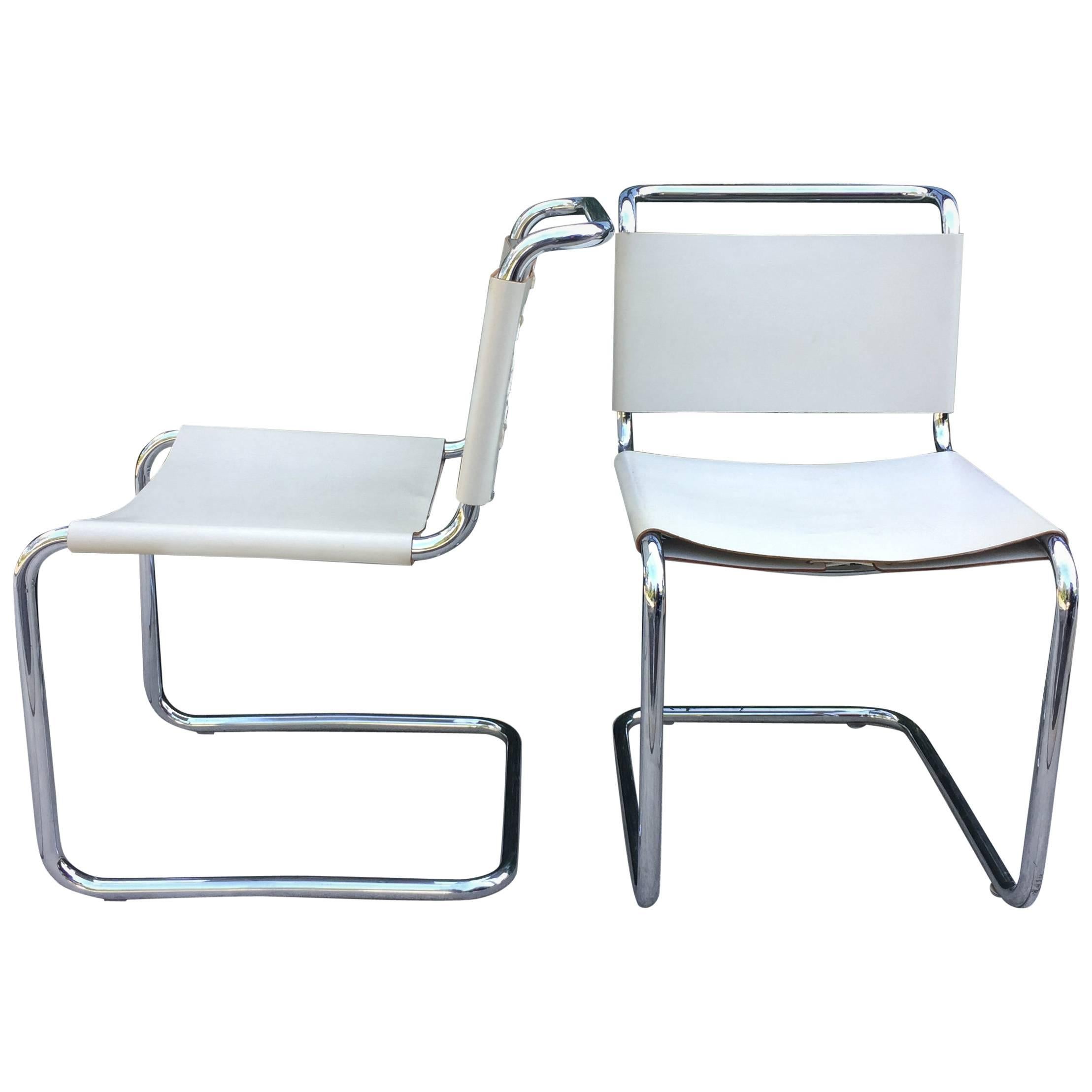 Marcel Breuer Tubular Chairs, Pair