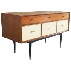 1960s Mid-Century Modern Vintage Chest Drawers with Brass Trim