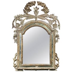 Antique Italian Neoclassic Silver Gilt Mirror