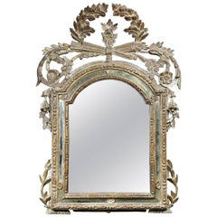 Italian Neoclassic Silver Gilt Mirror