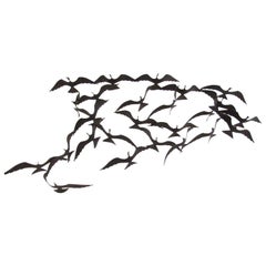 Vintage Modern Metal Wall Art Birds in Flight 9