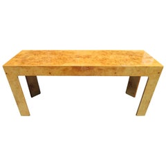 Fantastic Style of Milo Baughman Burled Olivewood Console Table, Mid-Century