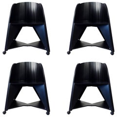 Set of Four Matrix Folding Chairs by Adriano and Paolo Suman