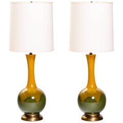 Retro Pair of Mid-Century Modern Ceramic Long Neck Lamps