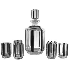 1930s Art Deco Czech Decanter, Set 7