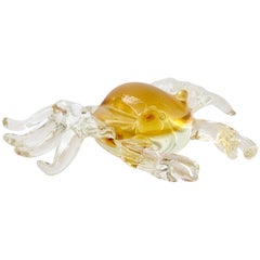 Vintage Italy Murano Style Glass Crab Sculpture