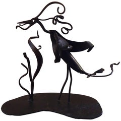 Vintage Abstract Iron Sculpture