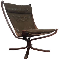 Vintage 1970s Sigurd Ressell Designed High-Backed X-Framed Falcon Chair 5