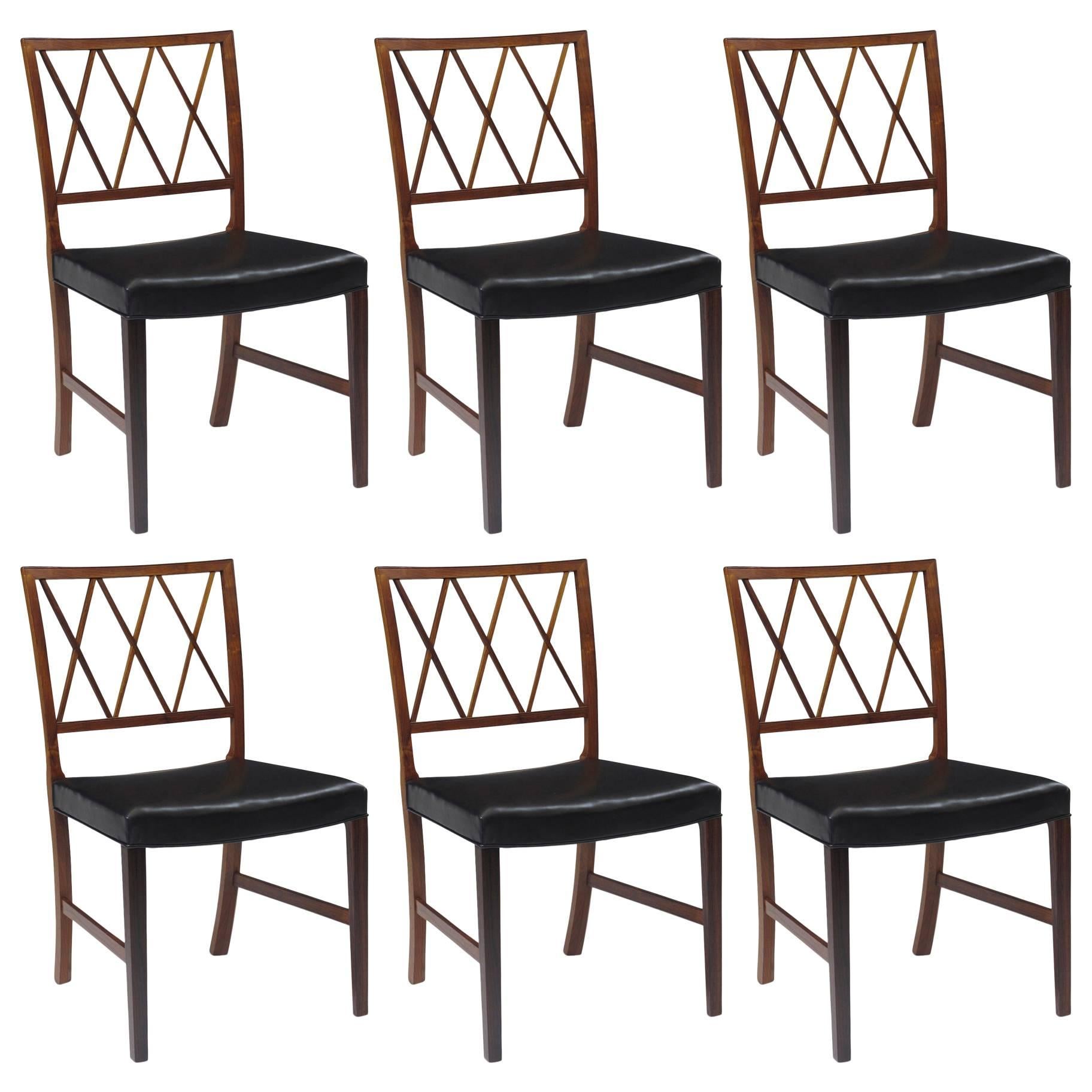 Ole Wanscher for AJ Iversen Rosewood Dining Chairs
