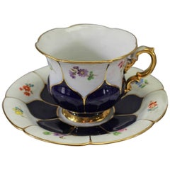 19th Century Meissen Porcelain Cup and Saucer
