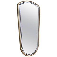 Elegant Mid-Century Brass Framed Mirror, France