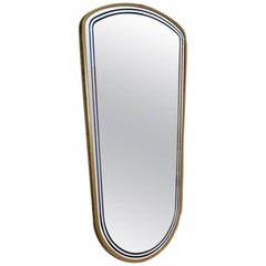 Elegant Mid-Century Brass Framed Mirror, France 2