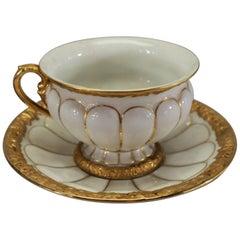 Antique 19th Century Meissen Porcelain Cup and Saucer