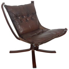 Iconic Vintage 1970s Sigurd Ressell Designed Low Backed X-Framed Falcon Chair 8