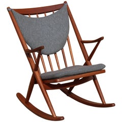 Mid-Century Modern Frank Reenskaug for Bramin Møbler Danish Rocking Chair