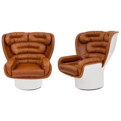 Pair of Joe Colombo 'Elda' Swivel Chairs