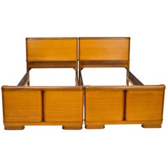 Pair of Art Deco Beds, Two Twins or One King 6