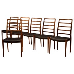 Set of Six Rosewood Møller No. 82 Dining Chairs