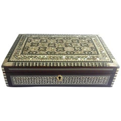 Mother-of-Pearl Jewelry Box, Inlaid Box with Key 2