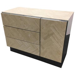 Travertine and Chrome Cabinet by Ello