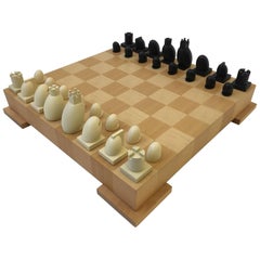 Vintage Wood and Composites Chess and Checkers Set by Architect Michael Graves