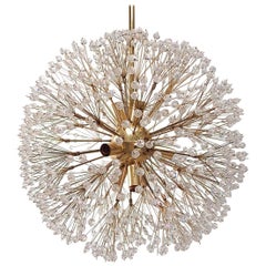 Hollywood Regency Crystal Glass Dandelion Chandelier