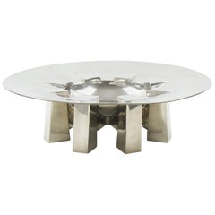 Sculptural Modernist Polished Pewter Centerpiece by for Interieur, France 2