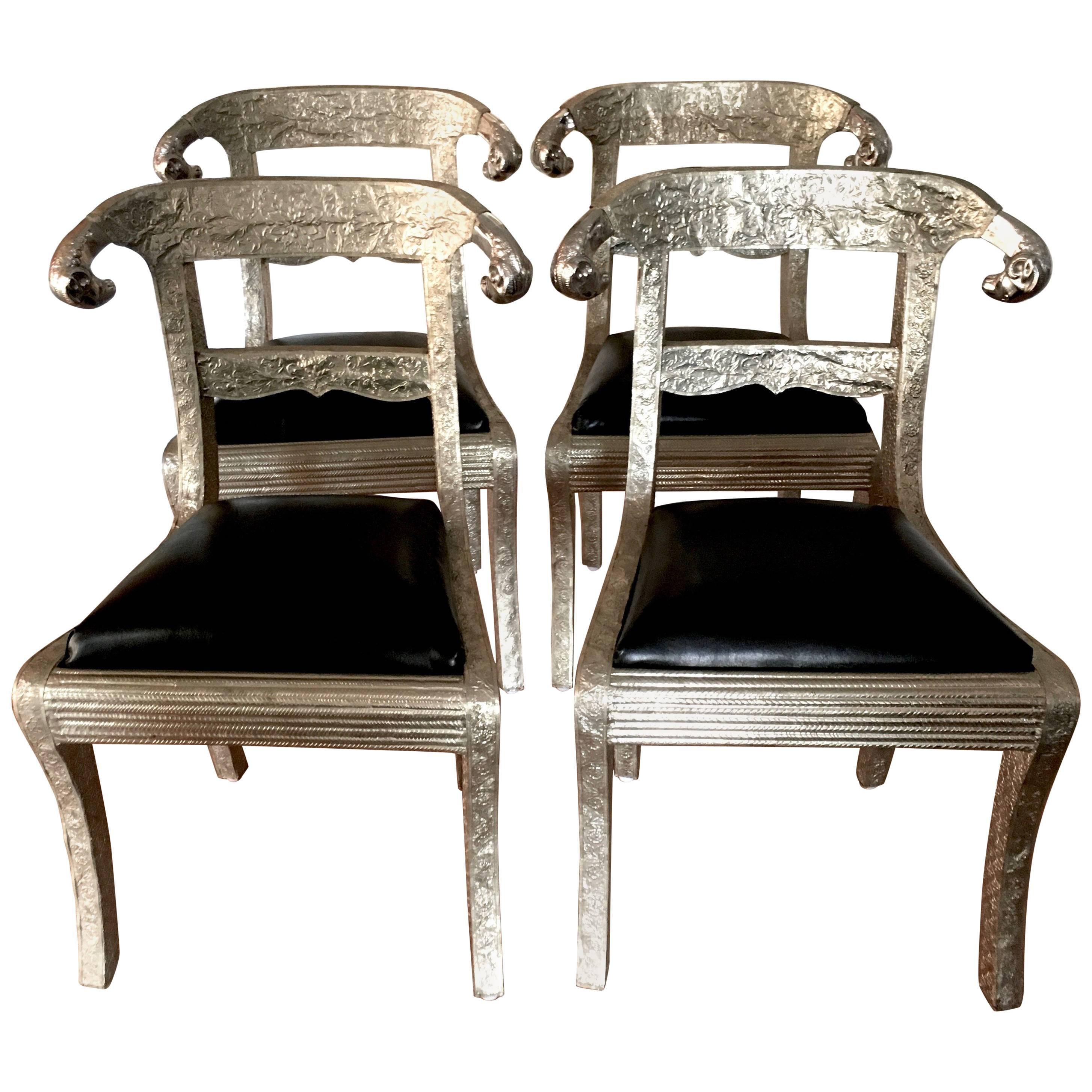 Four Silver Indian Wedding Chairs