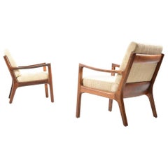 Pair of Rare Senator Easy Chairs in Rosewood by Ole Wanscher