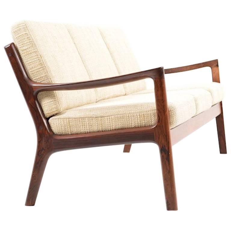 Rare Senator Three-Seat Sofa in Rosewood by Ole Wanscher