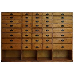 Large French Beech Apothecary Cabinet, 1950s 11