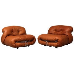 Pair of Soriana Lounge Chairs by Tobia Scarpa and Edited by Cassina