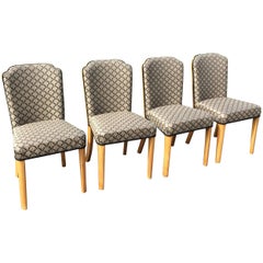 Original Art Deco Dining Chairs, Set of Four