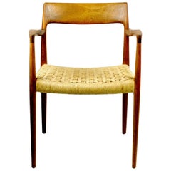 Niels Otto Möller Mod. 57 Teak Armchair with Papercord Seat 6