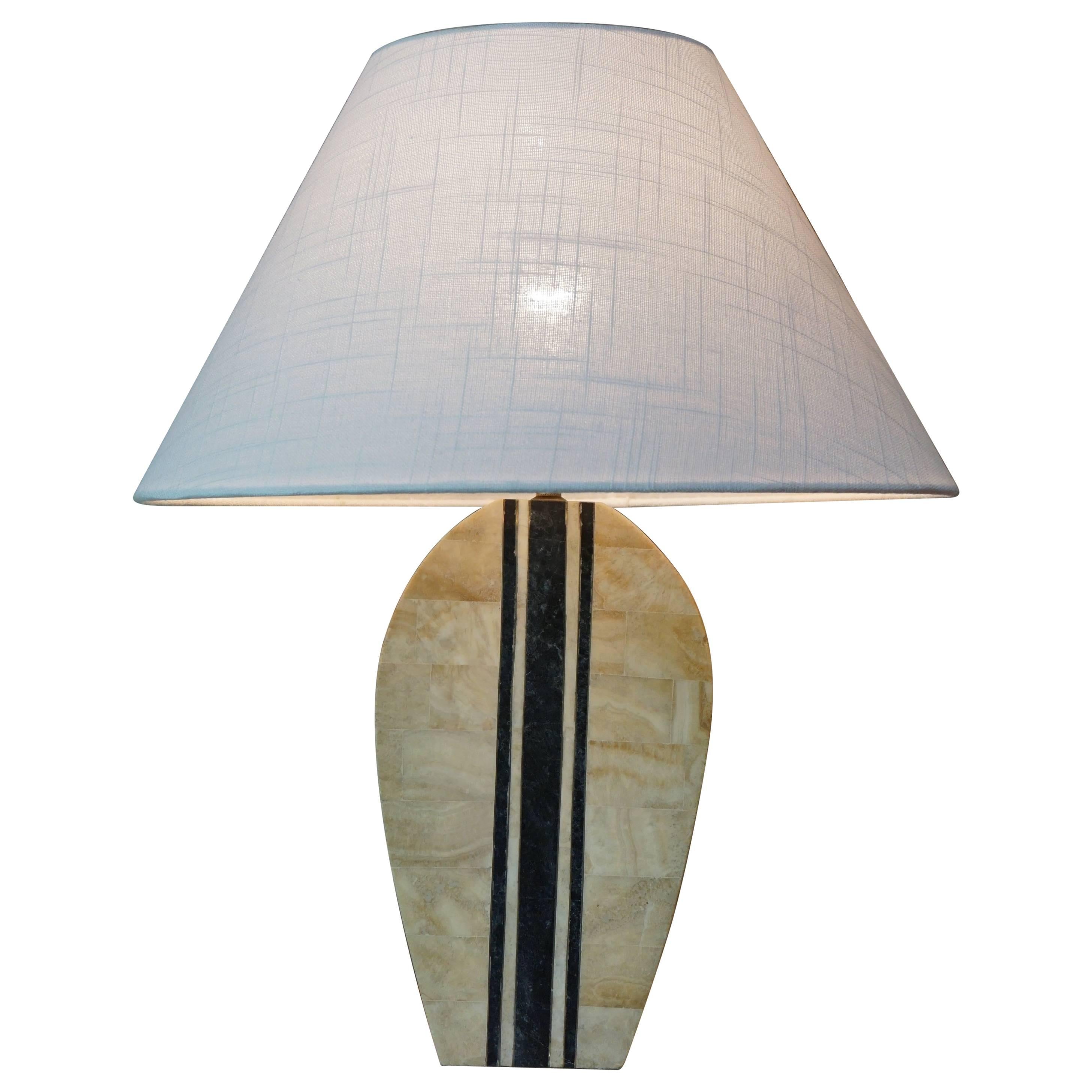 Table Lamp in Stone Marquetry