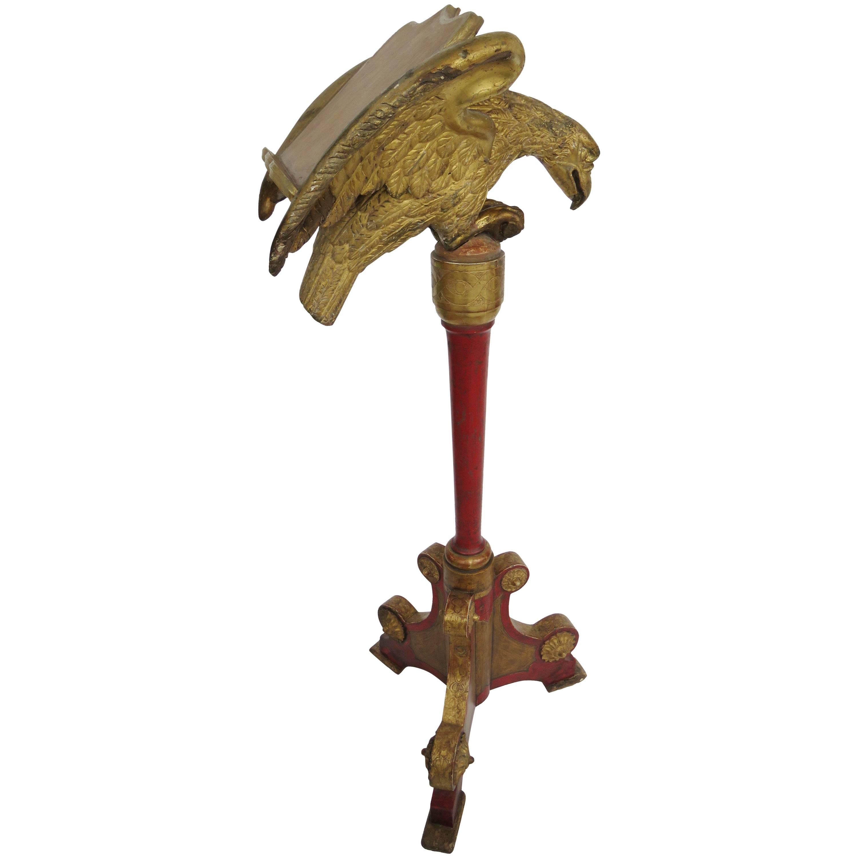 19th Century Gilt Carved Eagle Lectern For Sale