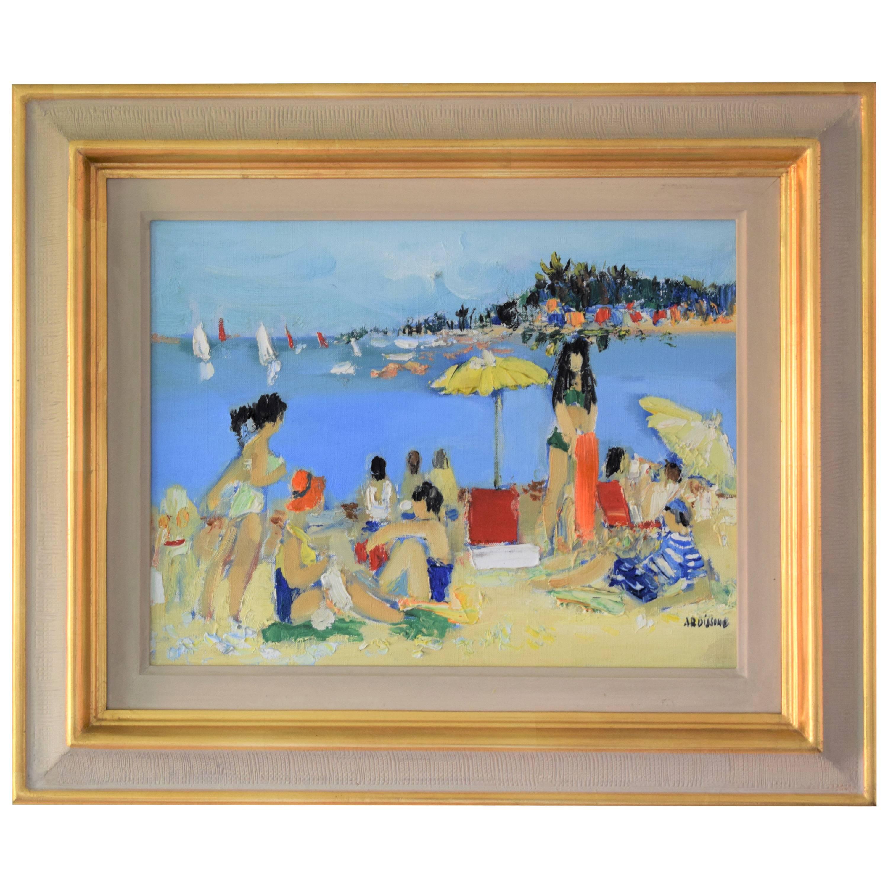 20th Century, Impressionist Style, Beach Scene by Yolande Ardissone