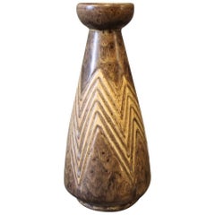 Vase by "Løvemose" in Brown Colors and Light Pattern, 1960s