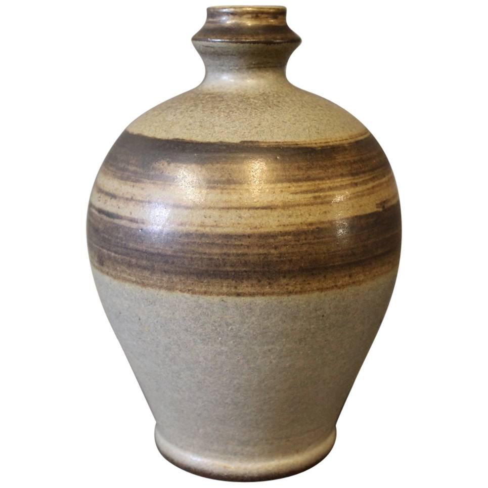 Ceramic Vase in Brown Colors from the 1960s For Sale at 1stDibs