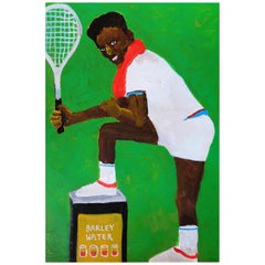 'I've Got Tennis Elbows' Painting by Alan Fears Acrylic on Paper Portrait
