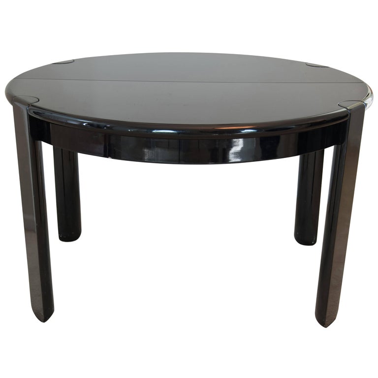 Glamorous High Gloss Black Laquer Dining Table For At 1stdibs Glamorous High Gloss Black Laquer Dining Table For