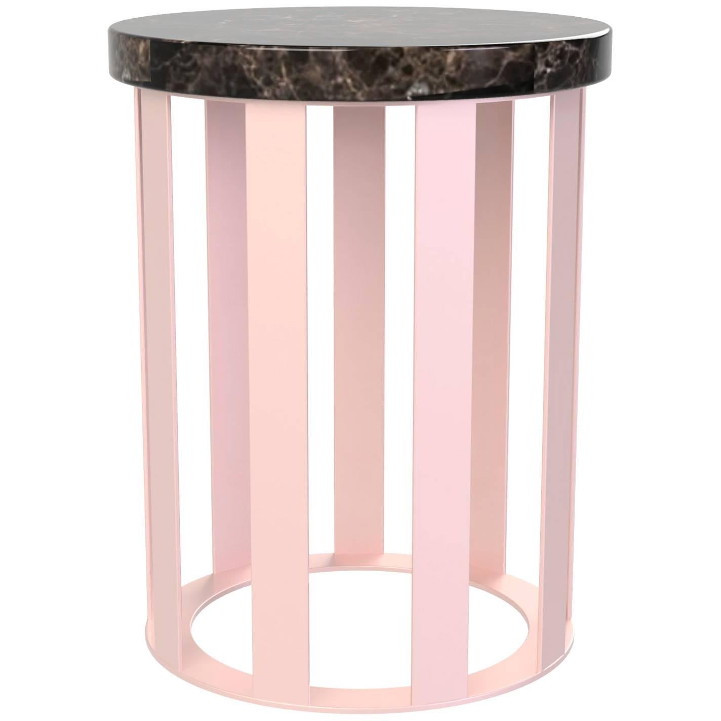 Float Side table by Pieces, Modern Customizable End Table Granite Glass Marble For Sale