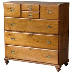 Late 19th Century English Campaign Chest of Drawers