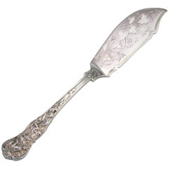 Antique Victorian Sterling Silver Bacchanalian Pattern Butter Knife, London, 1869