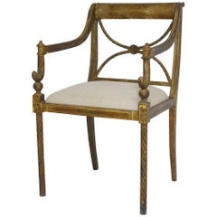 Regency Neoclassical Metal Rope Armchair