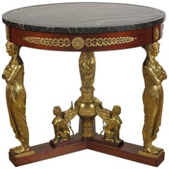 Fine Empire Style Gilt Bronze Mahogany Center Table inthe Manner of Jacob-Desmal