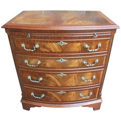 Antique Flamed Mahogany Bow Front Chest Draws
