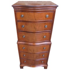 Antique Serpentine Mahogany Tallboy Chest Drawers